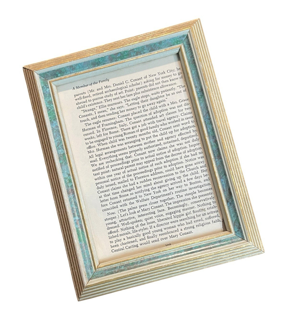 Vintage 90s Green Faux Marble Picture Frame, 4 x 6 Photo, Gold Trim